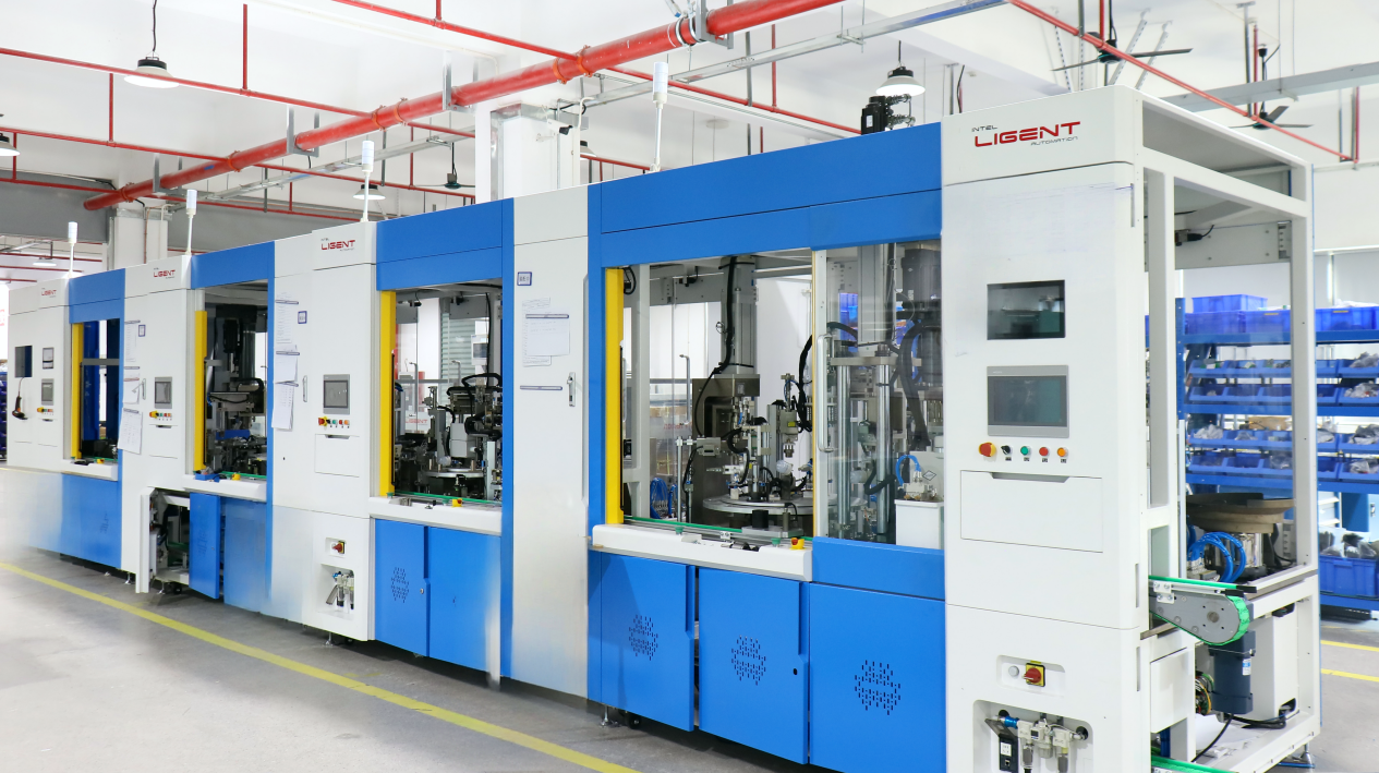 Assembly and testing line for automotive air spring stiffness valve
